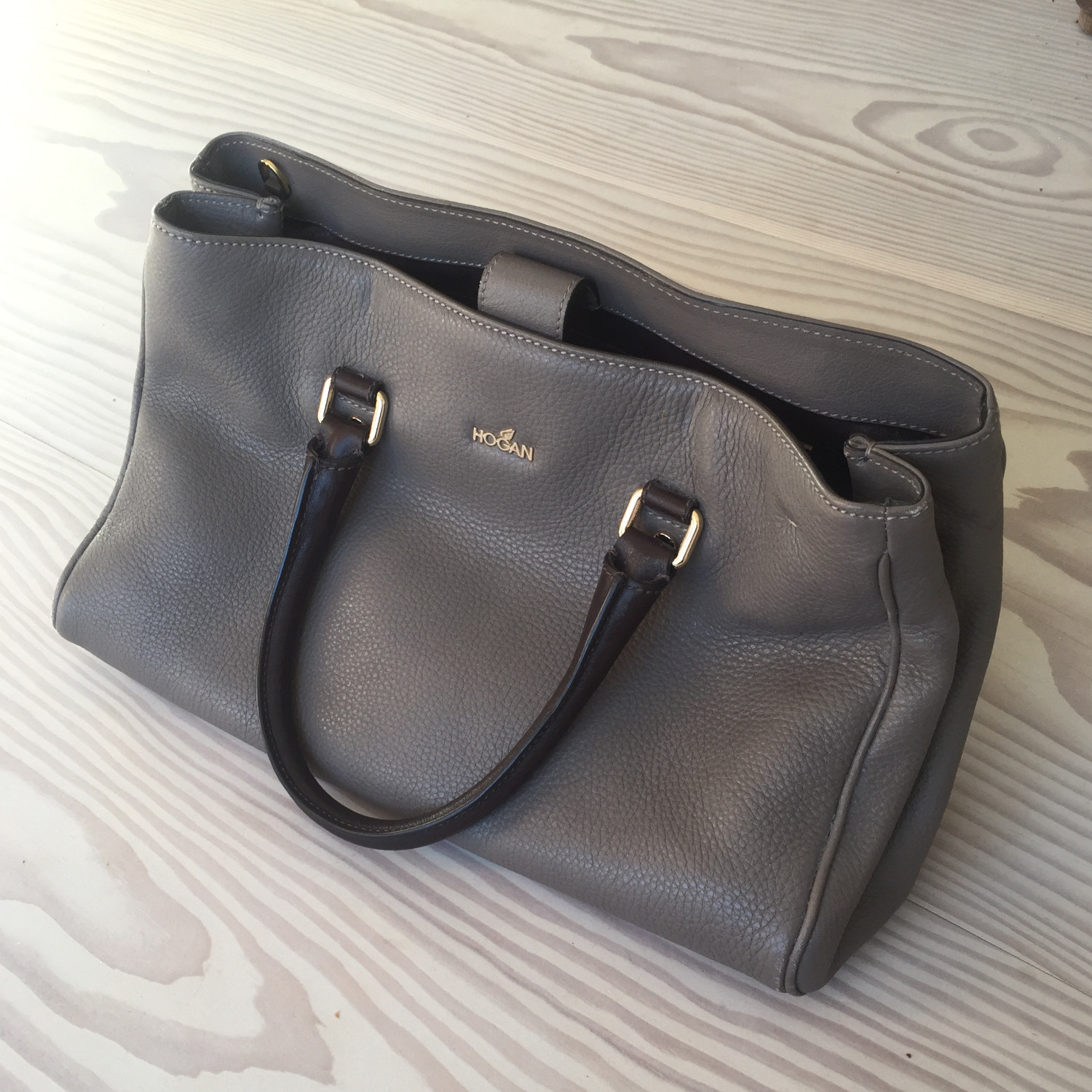 HOGAN Shopper, Leder grau.