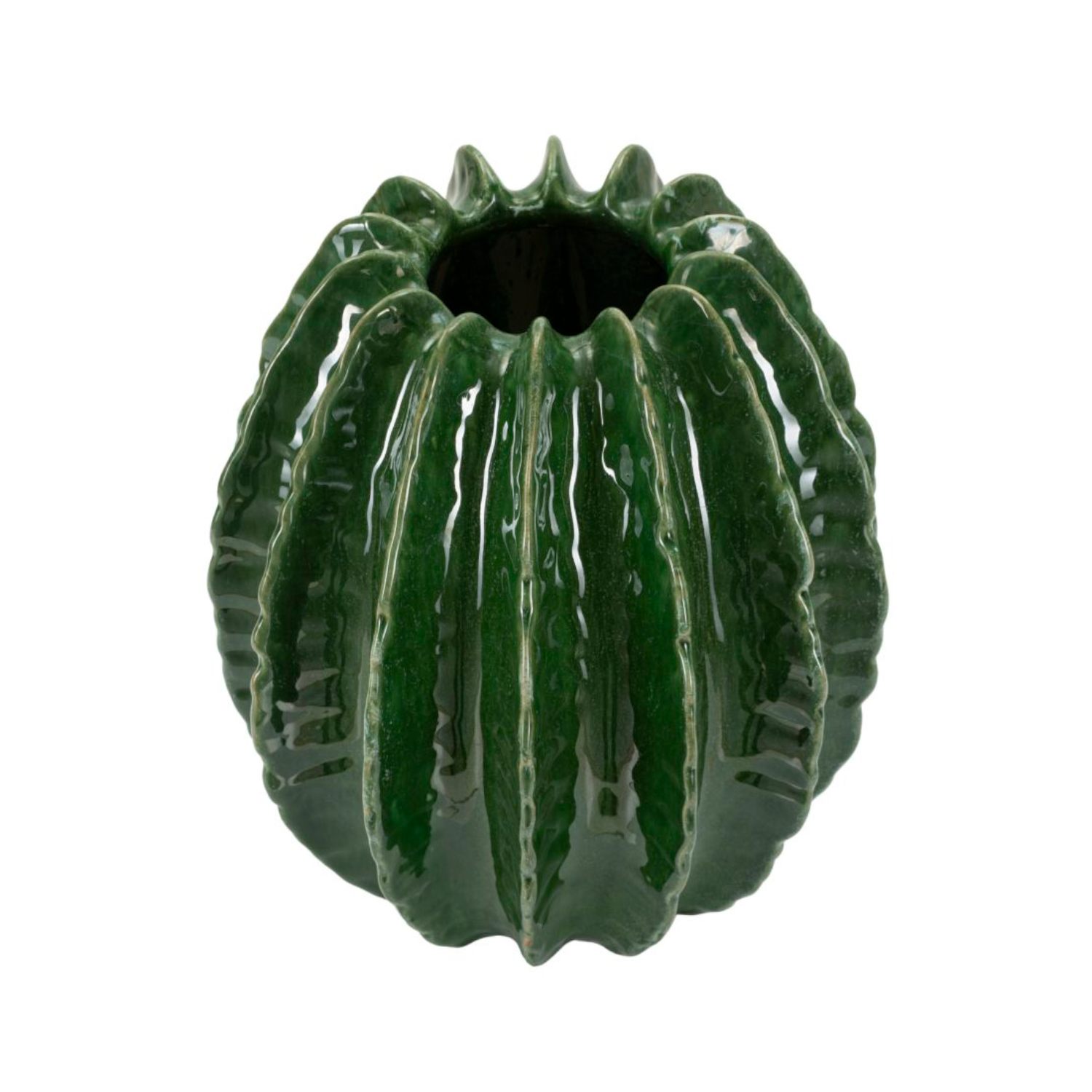 Keramikvase "Großer grüner Kaktus", H: 31cm.