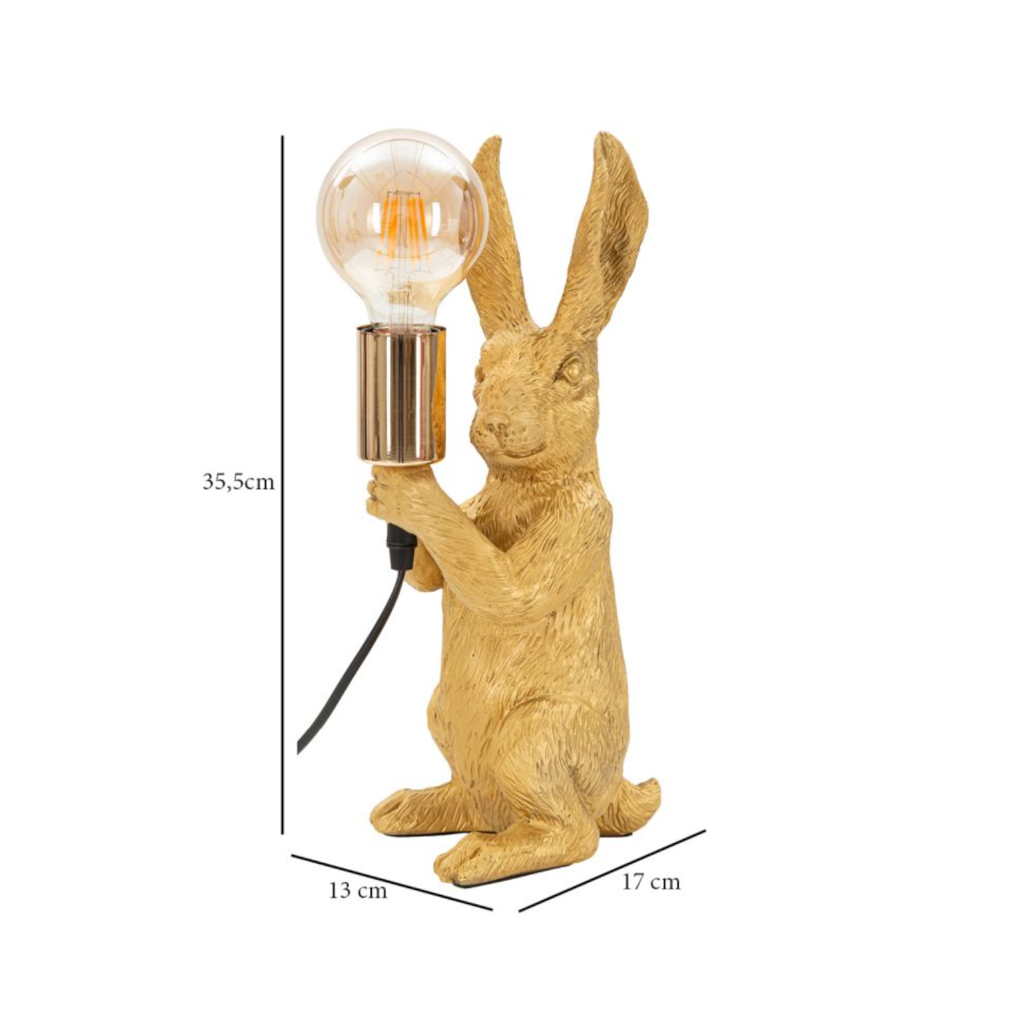 Tischleuchte Hase. Höhe: 35,5cm.
