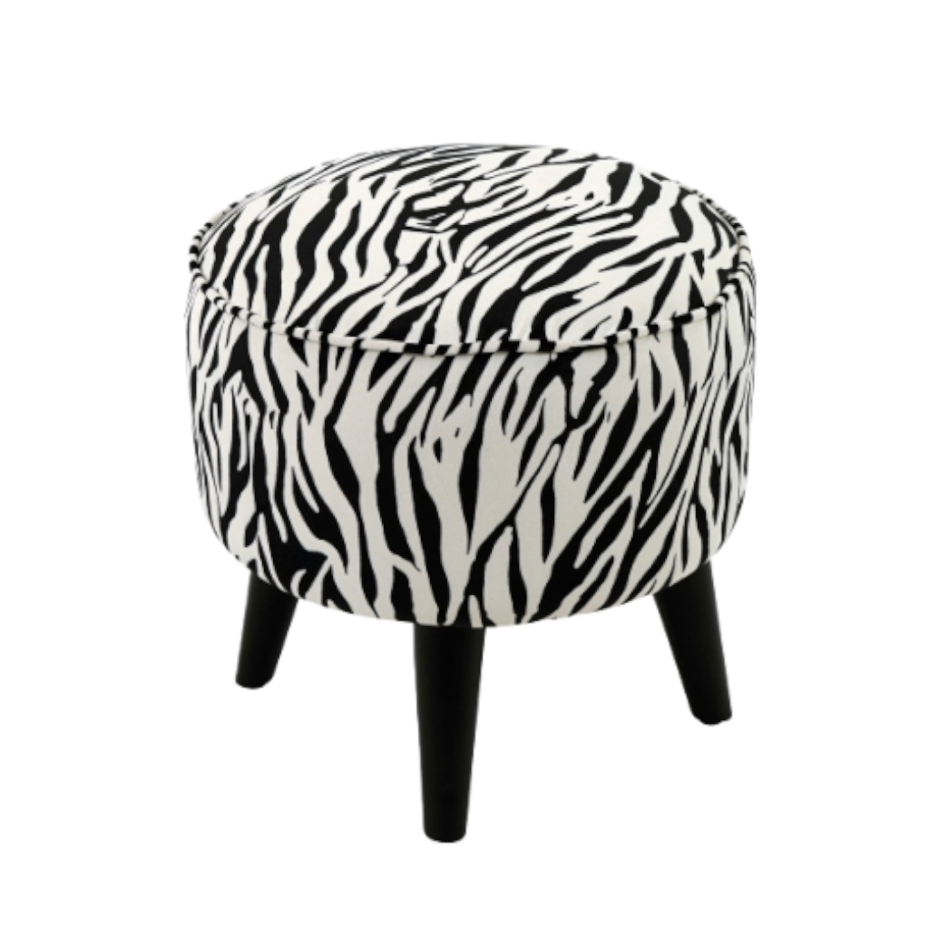 Hocker Zebra, schwarz/weiss