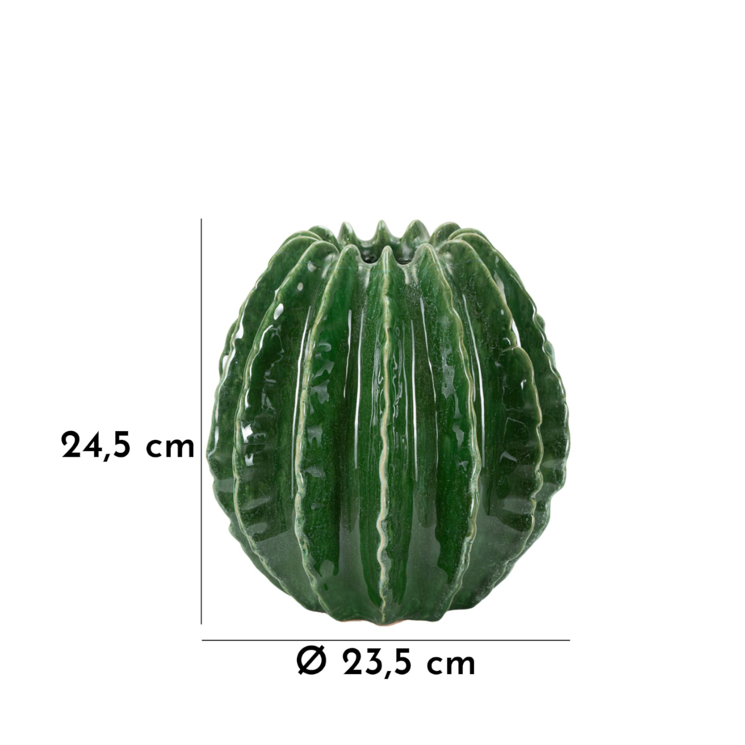 Keramikvase "Kleiner grüner Kaktus", H: 24,5cm.