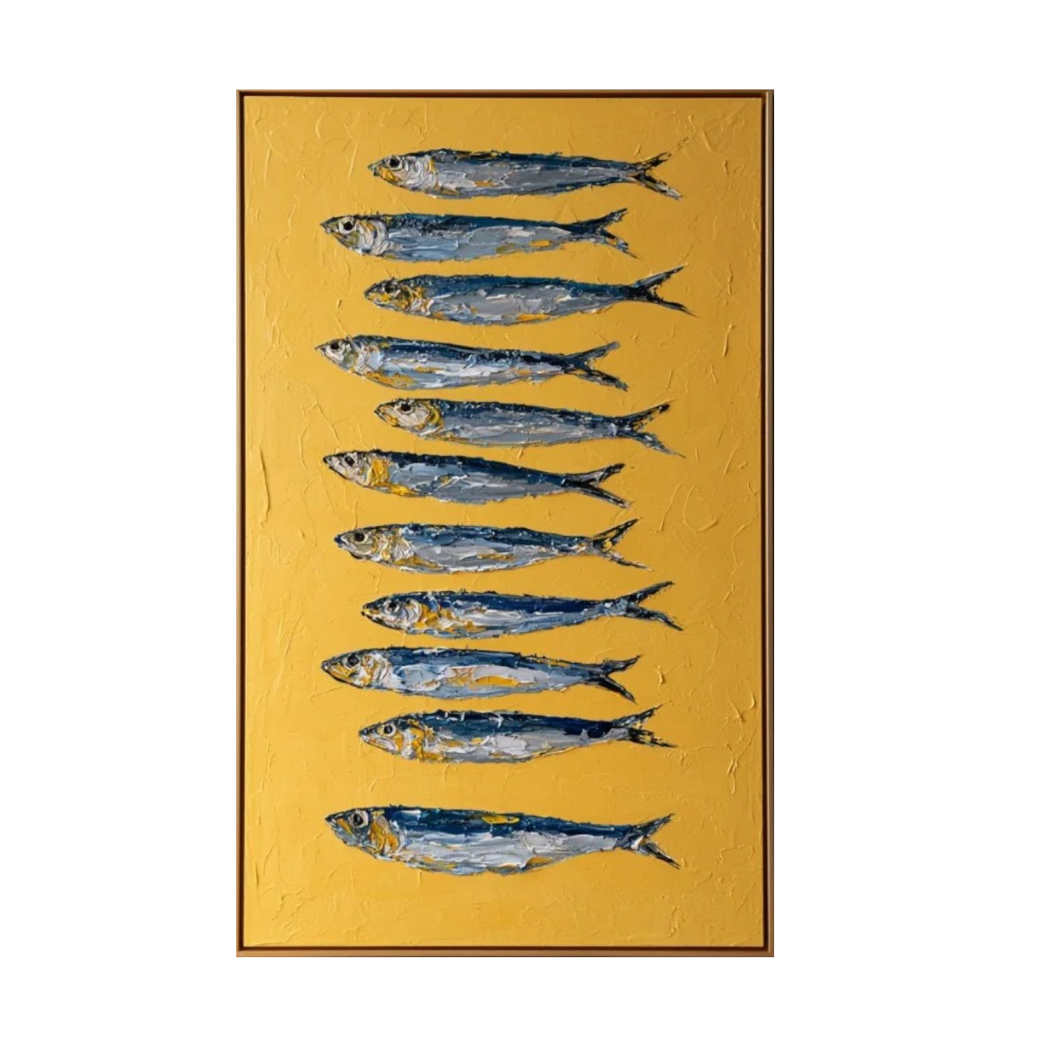 Gemälde "Sardinen in der Sonne". H: 100cm.