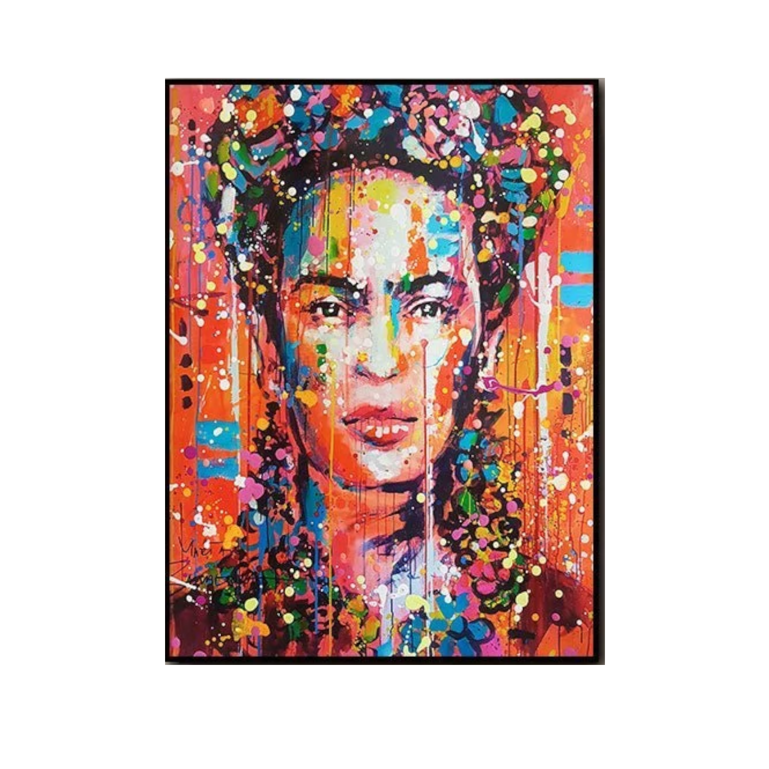 Gemälde "Frida Kahlo - bunt". H: 70cm.