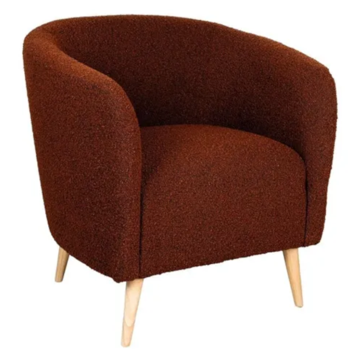 Brauner Bouclé-Sessel