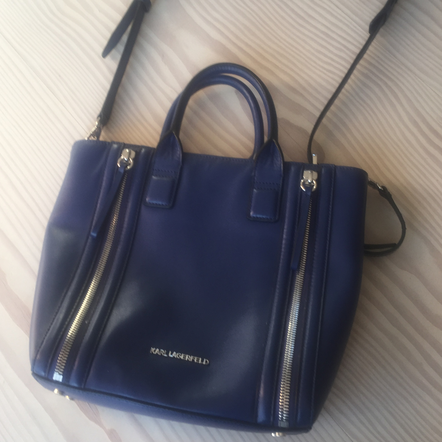 Karl Lagerfeld, Leder Shopper blau, Top Zustand.