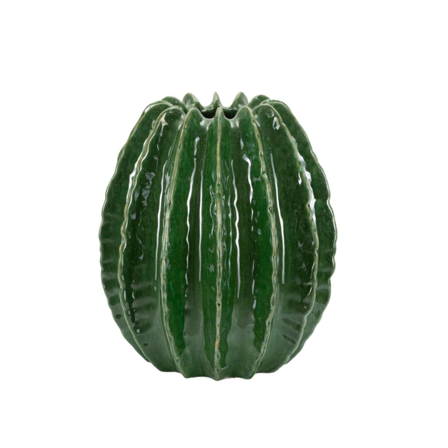 Keramikvase "Großer grüner Kaktus", H: 31cm.