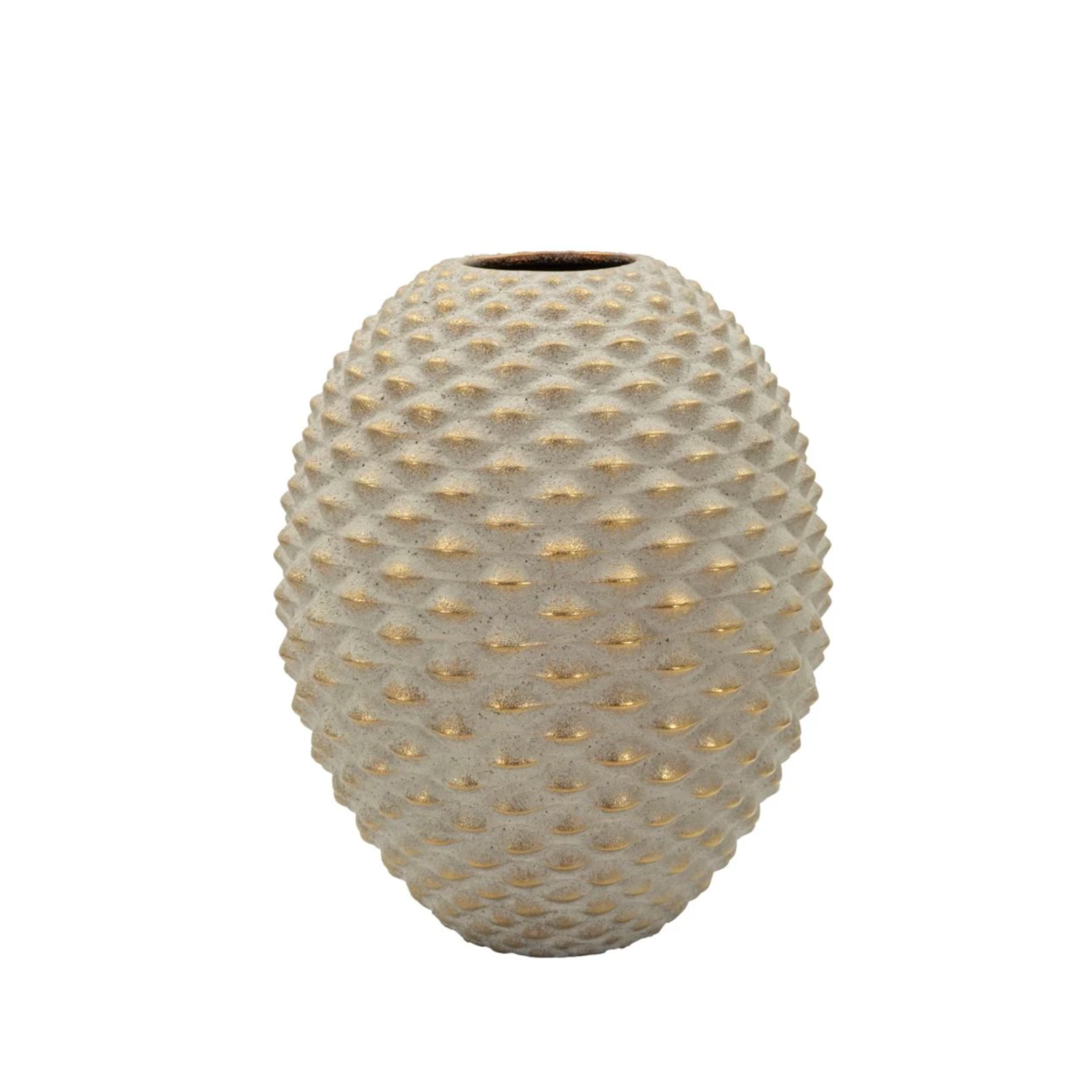 Vase Pepitas. Grau / Gold, Höhe 28,5cm.
