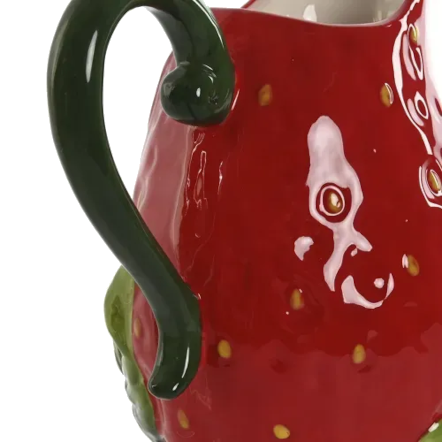 Steingutkrug Erdbeerrot, Höhe 22cm.