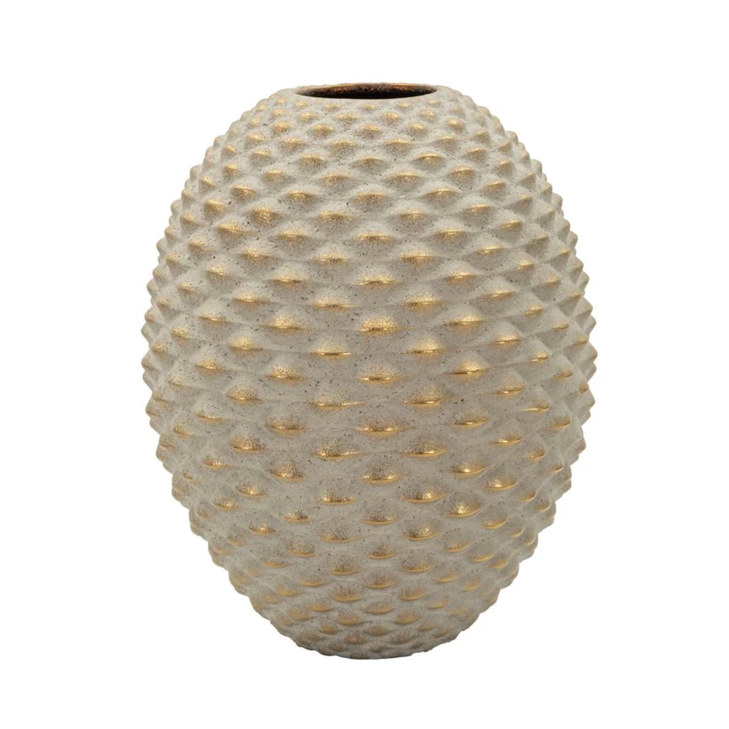 Vase Pepitas. Grau / Gold, Höhe 36cm.