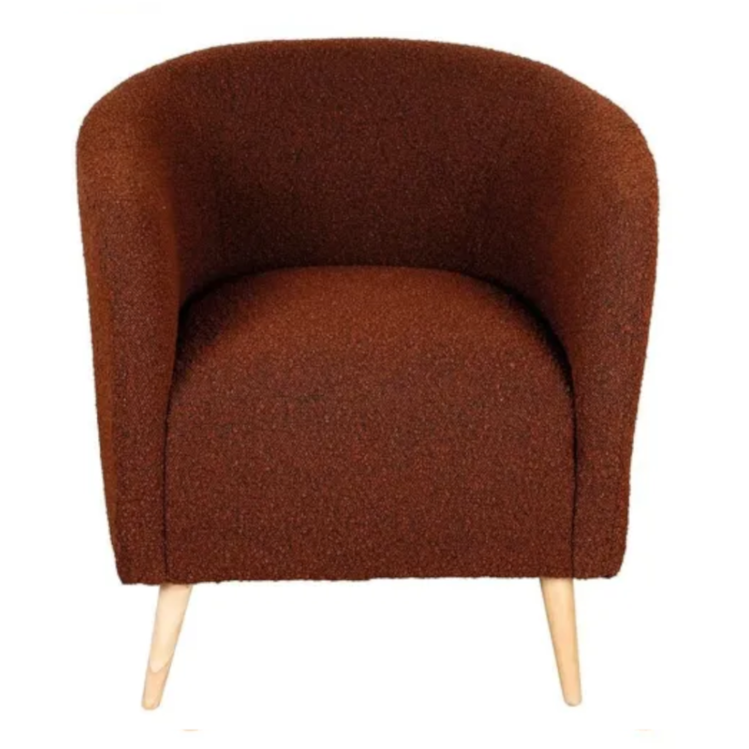 Brauner Bouclé-Sessel