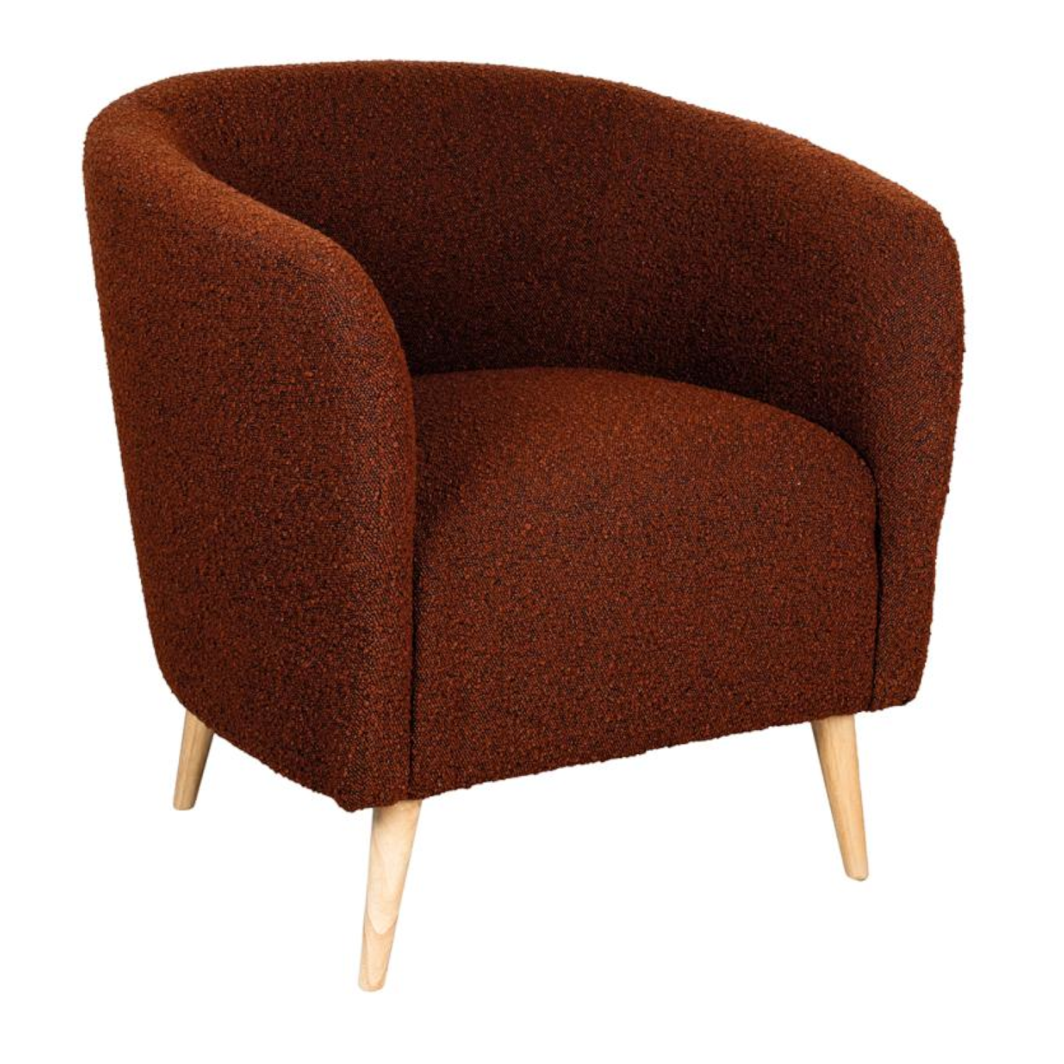 Brauner Bouclé-Sessel