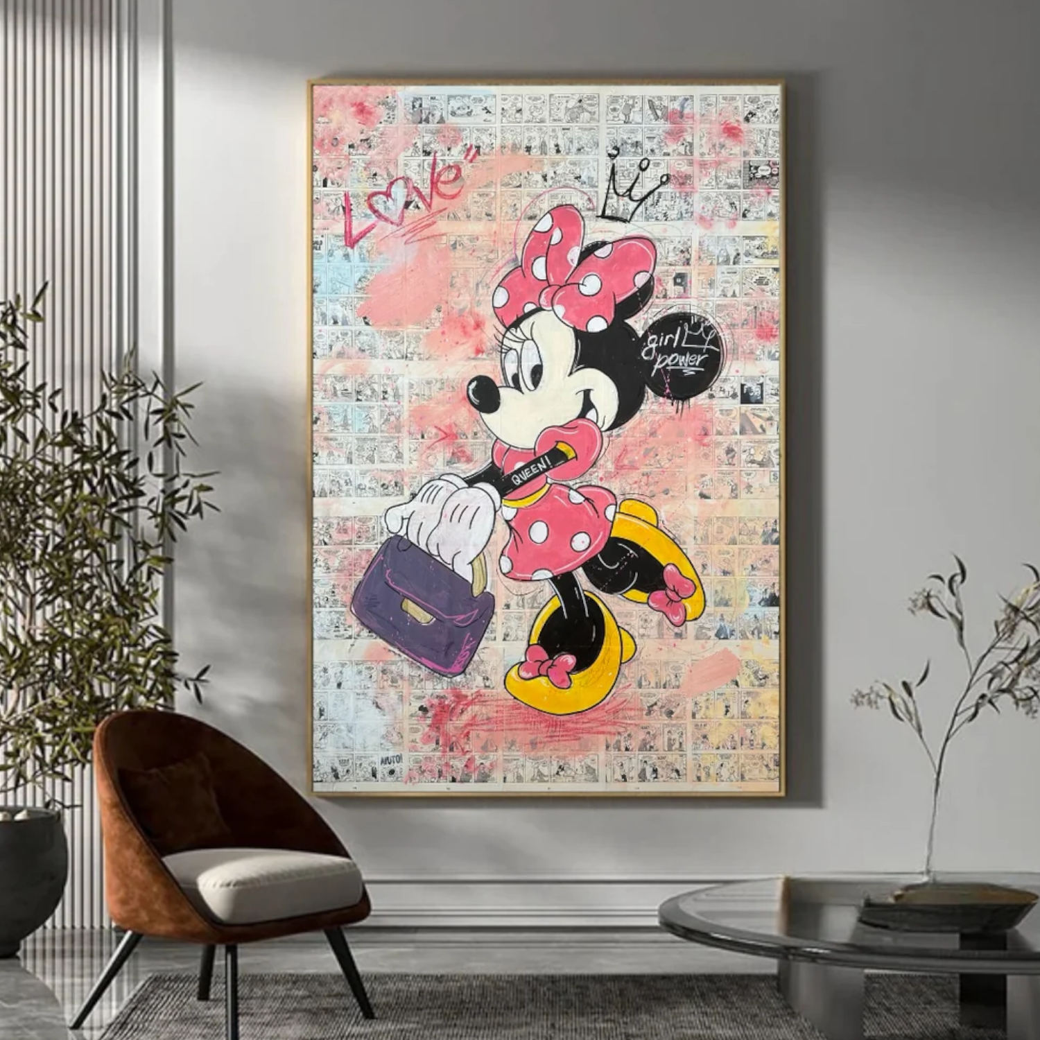 Leinwanddruck "Minnie Maus", H: 70cm.
