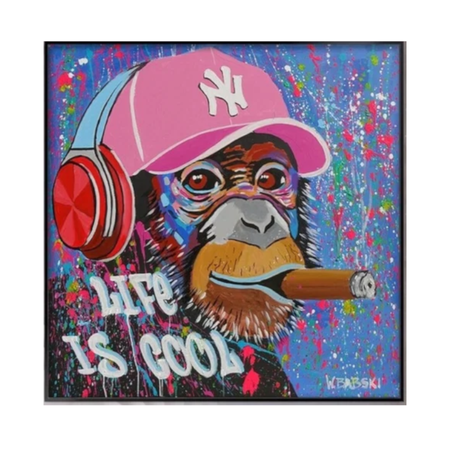 Gemälde "Life is Cool" Höhe 60cm.