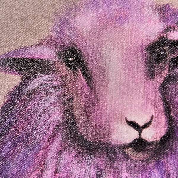 Gemälde mit 3 bunten Schafen