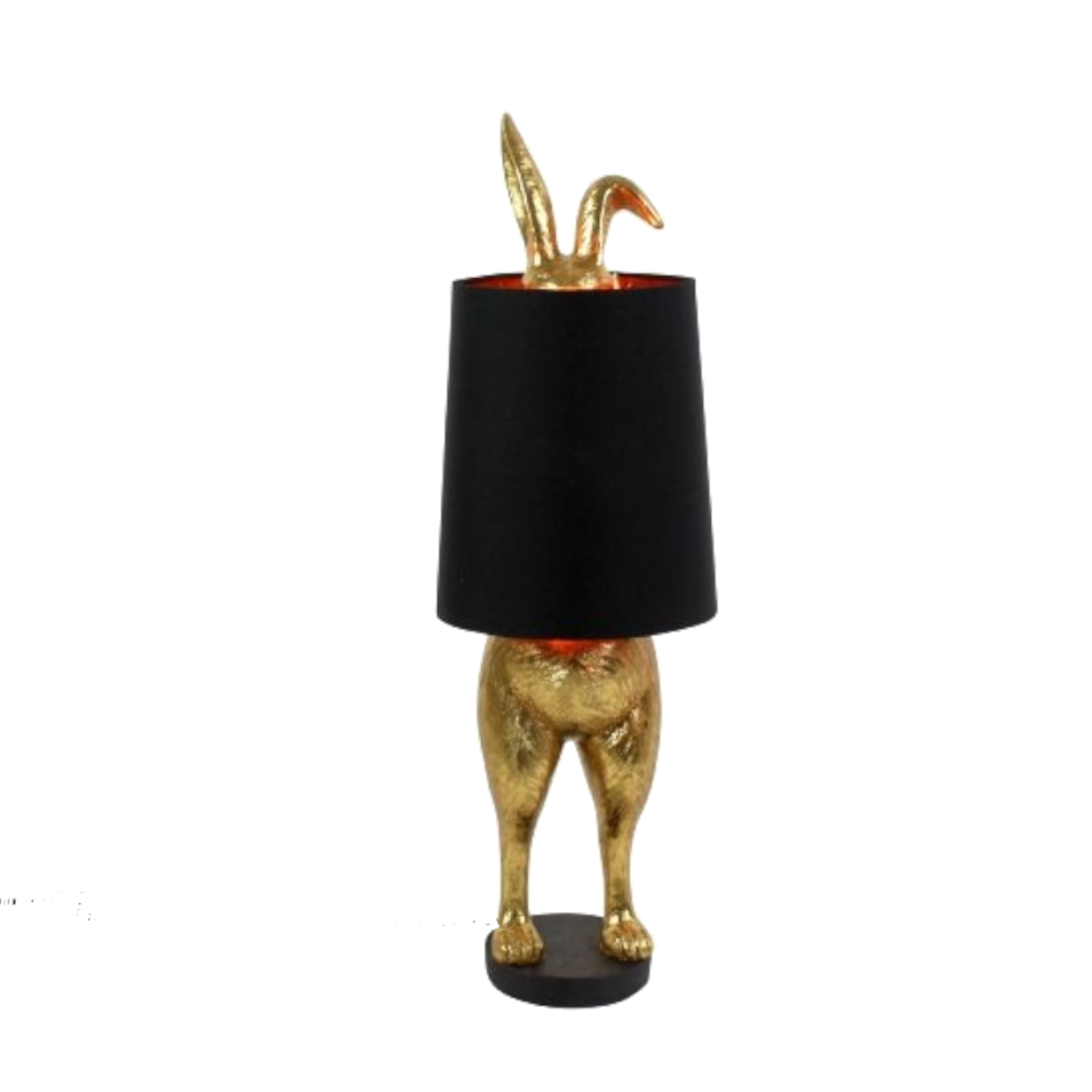 Tischleuchte Hiding Bunny, Höhe: 74cm, gold/schwarz.