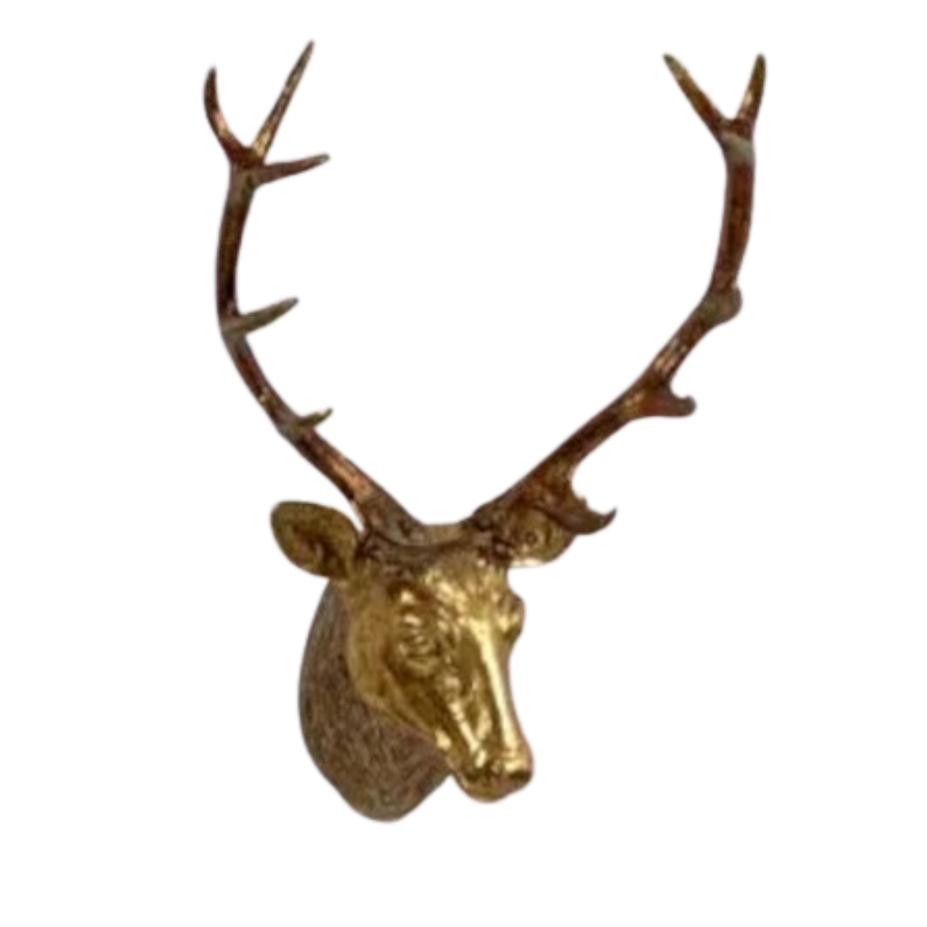 Wand Deko Hirschkopf, gold H: 90cm
