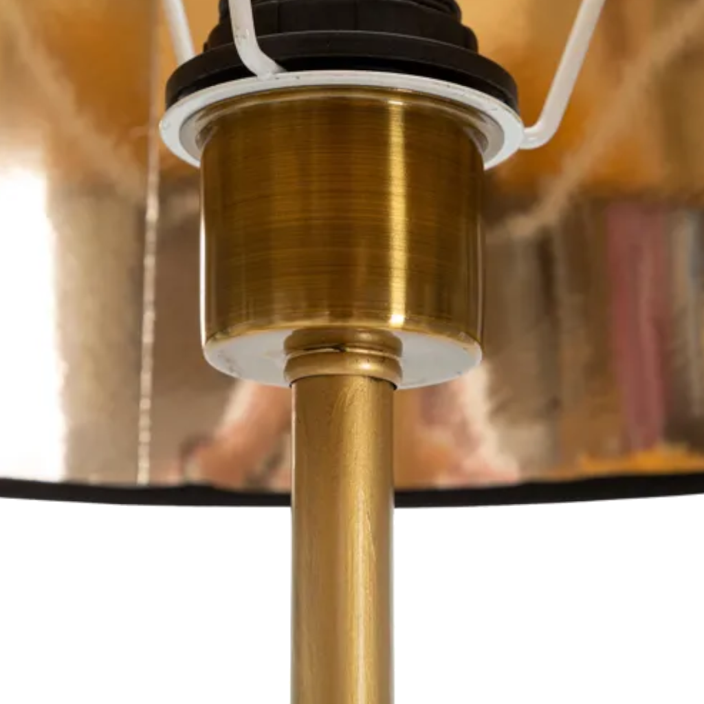 Stehleuchte mit Papageien. Höhe: 164,5cm. Gold/schwarz.