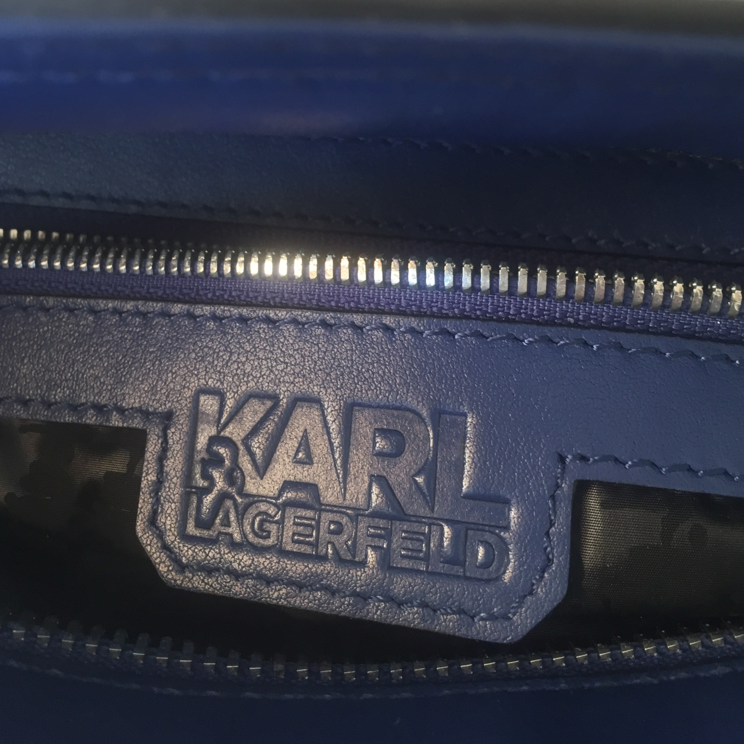 Karl Lagerfeld, Leder Shopper blau, Top Zustand.