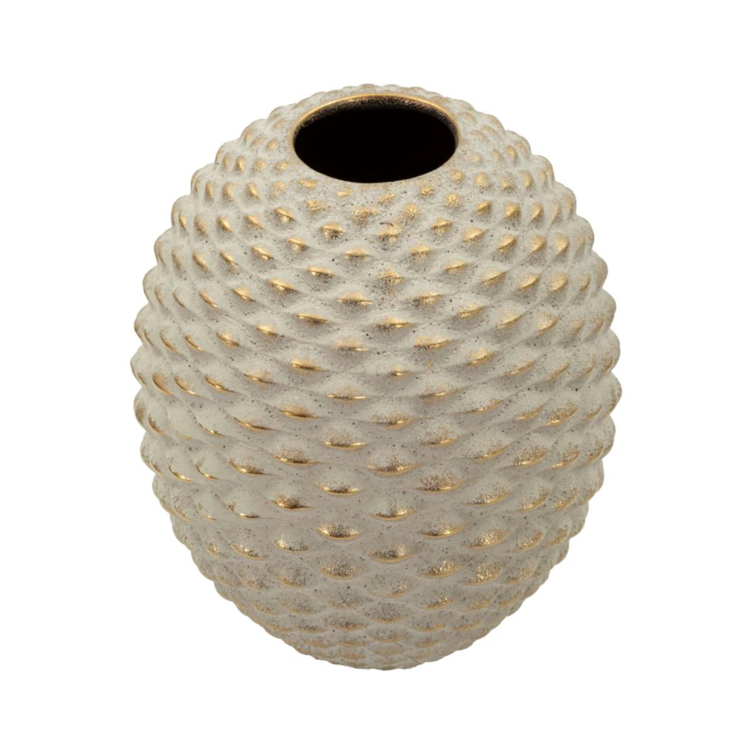 Vase Pepitas. Grau / Gold, Höhe 36cm.