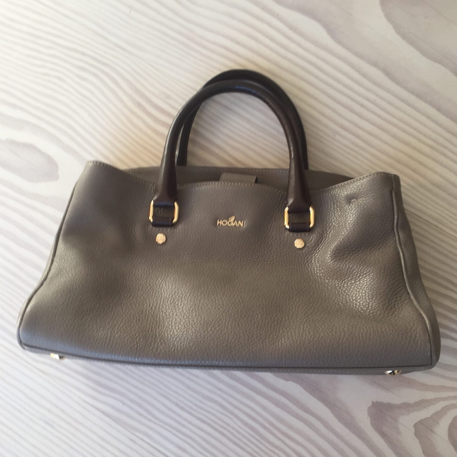 HOGAN Shopper, Leder grau.