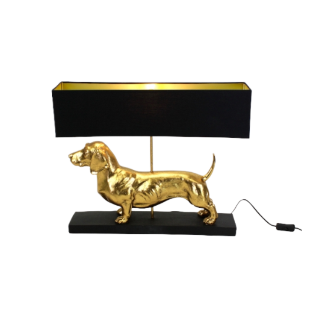 Dackel-Tischleuchte Vienna gold, Höhe: 48,50 cm